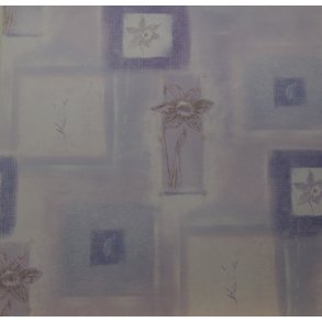 Scrappapir ca. 30X30cm, lilla, blomster, 90g