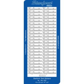 Stickers - Konfirmation m/tekst, sort