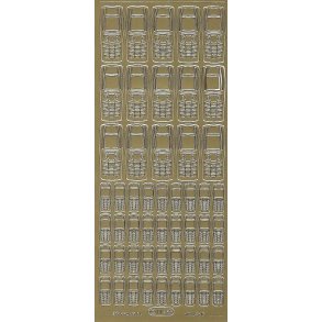 Stickers - Mobil, 2 strrelser, guld