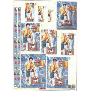 3D pyramideark - Konfirmation, dreng, fodbold