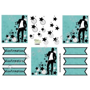 3D ark - Konfirmation. Dreng, turkis