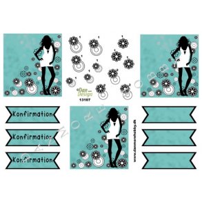 3D ark - Konfirmation. Pige, turkis