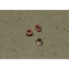 Eyelet, cirkel med hul, 5mm, 50 stk, lyserd