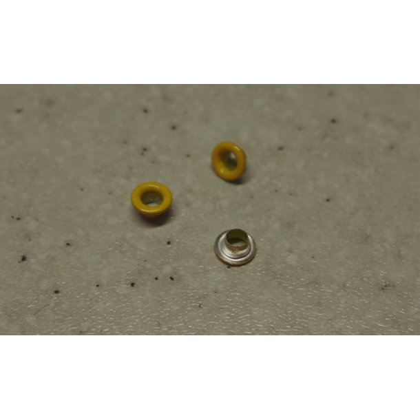 Eyelet, cirkel med hul, 5mm, 50 stk, gul