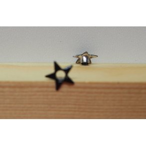 Eyelet, stjerne med hul, 6mm, 50 stk, sort