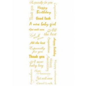 Rub-on, Tillykke m.m., guld