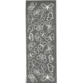 Rub-on, sommerfugle, hvid