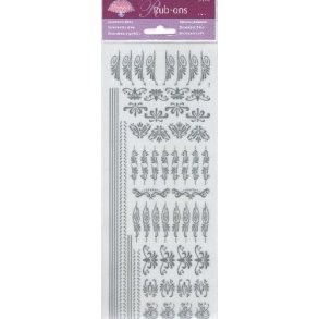 Rub-on, dekorationer, s�lv