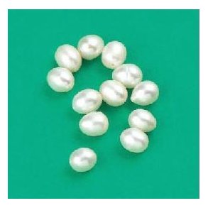 Ferskvandsperle 6-7mm 12 stk, natur