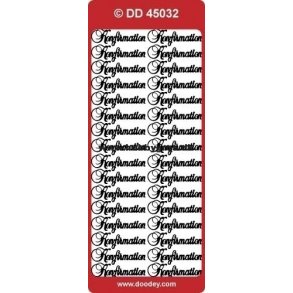 Stickers - Konfirmation, Sort, ca. 45x12mm