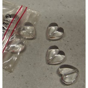 Klar hjerte, 20x15mm, �1mm, 1 stk