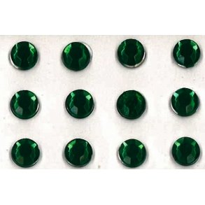 Rhinsten �5mm, m�rk gr�n, 12stk