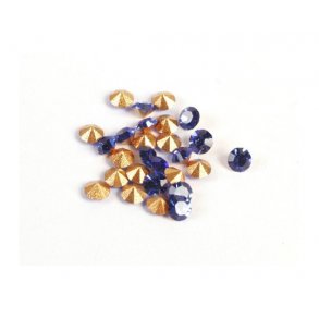 Krystal, mrk bl facet, 2,2x1,3mm, 25stk