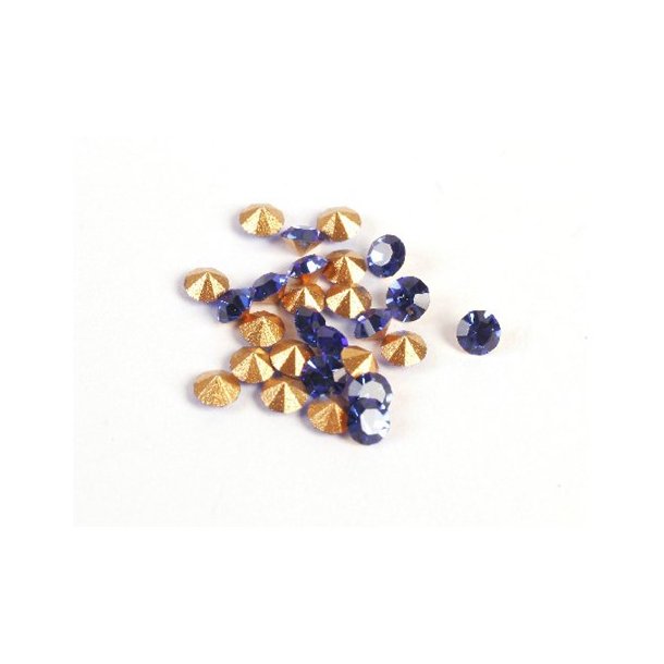 Krystal, mrk bl facet, 2,2x1,3mm, 25stk