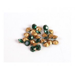 Krystal, grn facet, 3,2x2mm, 25 stk