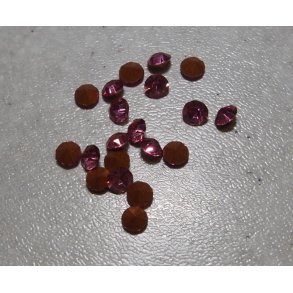 Krystal, pink facet, 3,2x2mm, 25 stk