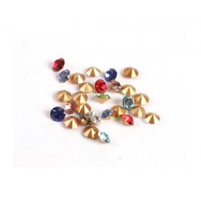 Krystal, ass. farver facet, 4x3mm, 20 stk