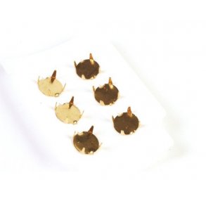 Fatninger til 7mm sten, 6 stk, guld