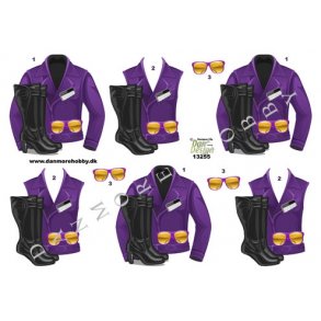 3D ark - Tj og sko, pige dress, mrk lilla