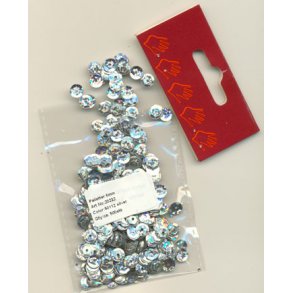 Pailletter 6mm, slv disco ca. 500stk
