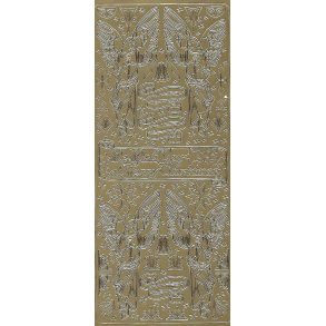 Stickers - Julemotiver m/tekst, guld