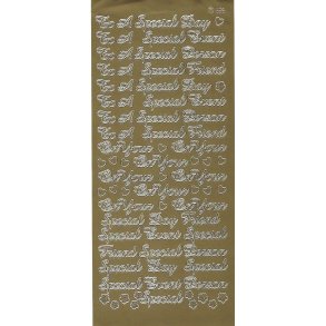 Stickers - Engelske tekster, guld