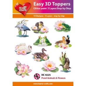 3D toppers - udstanset, fugle motiver 10 ass.