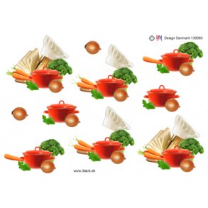 3D klippeark - Job, kok, grntsager, madlavning