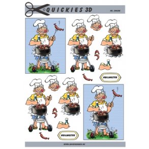 3D klippeark - Grillmester, mand