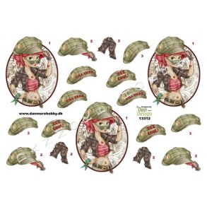 3D ark - B�rnemotiv, ung piger m/tekst