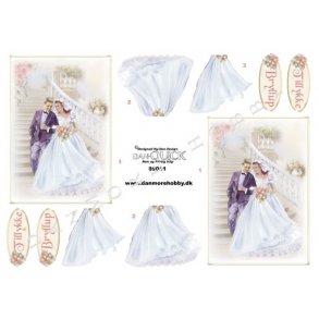 3D ark - Bryllup, brudepar p� trappe