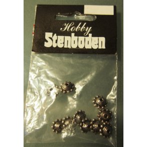 Metalperle, gl.s�lv, 10 stk