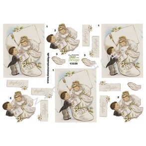 3D ark - Bryllup, brudepar, vintage