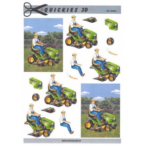 3D klippeark - Job, havemand, havetraktor