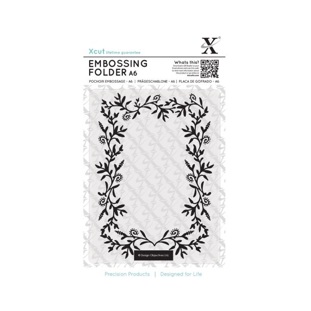 Embossing folder/prge stencil, Ramme ca. 96x132mm (A6)