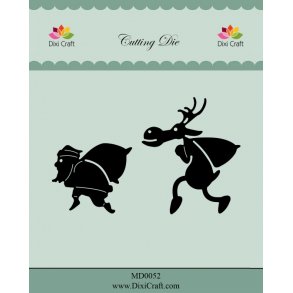 Die/skre stencil, julemand og Rudolf p listeter max ca. 51x62mm