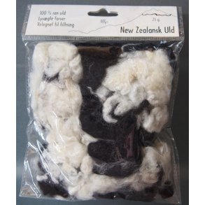 Kartet uldmix 25g sort/hvid