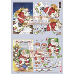 3D ark - Jul, julemand med s�k + �nskesedler