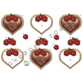 3D ark - Kobberbryllup, 12½ r, hjerte