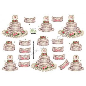 3D ark - Bryllup, lagkage