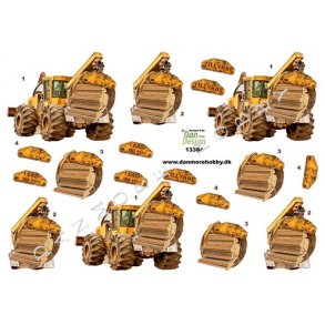 3D klippeark - Traktor, gravko, tr�last