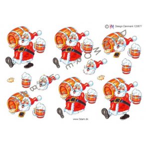 3D ark - Jul, julemand med �lt�nde