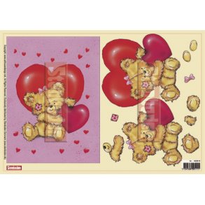 3D ark - Bryllup, bj�rn/hjerte, stor