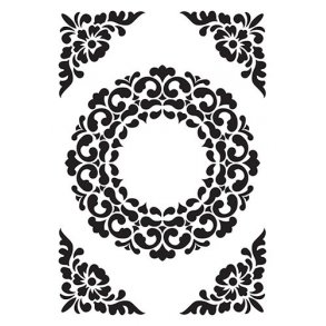 Embossing folder/pr�ge stencil, Blomster m�nster ca. 105x150mm (A6)