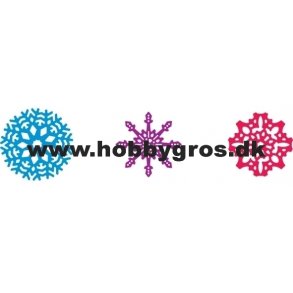 Die/skre stencil, iskrystaller/snefnug ca. 32-38mm, 3 dies