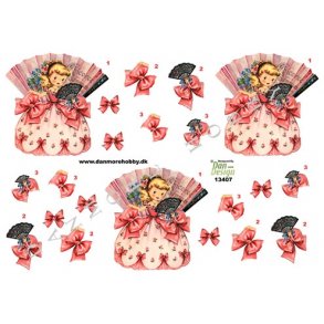 3D ark - B�rnemotiv, pige med vifte