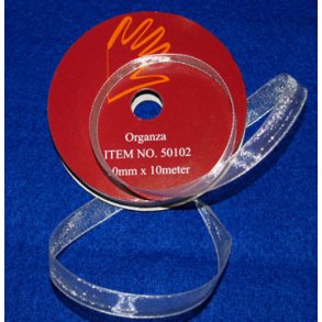 Organzabnd 3mm bred, 10m pr. rulle, elfenben