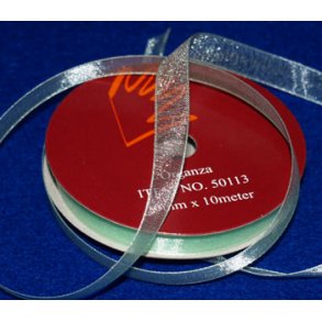 Organzabnd 3mm bred, 10m pr. rulle, mint grn