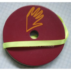 Satinbnd 3mm, 10 m pr. rulle, KARRY GRN / LIME