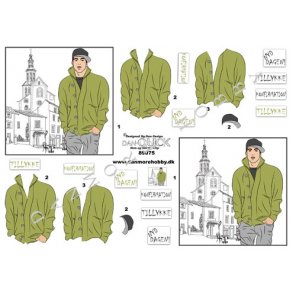 3D ark - Konfirmation. Dreng med gr�n jakke